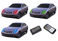 Infiniti G35 Sedan V.3 Fusion Color Change LED Halo Headlight Kit 2003-2004