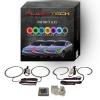 Infiniti G35 Sedan V.3 Fusion Color Change LED Halo Headlight Kit 2003-2004