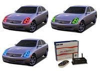Infiniti G35 Sedan V.3 Fusion Color Change LED Halo Headlight Kit 2003-2004