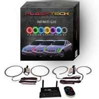 Infiniti G35 Sedan V.3 Fusion Color Change LED Halo Headlight Kit 2003-2004