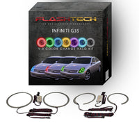 Infiniti G35 Sedan V.3 Fusion Color Change LED Halo Headlight Kit 2003-2004