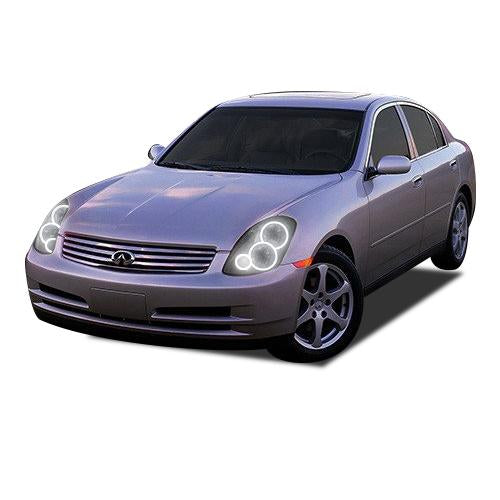 Infiniti G35 Sedan White LED Halo Headlight Kit 2003-2004