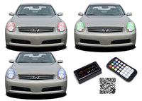 Infiniti G35 Sedan V.3 Fusion Color Change LED Halo Headlight Kit 2005-2006