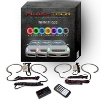 Infiniti G35 Sedan V.3 Fusion Color Change LED Halo Headlight Kit 2005-2006