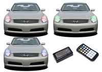 Infiniti G35 Sedan V.3 Fusion Color Change LED Halo Headlight Kit 2005-2006