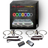 Infiniti G35 Sedan V.3 Fusion Color Change LED Halo Headlight Kit 2005-2006