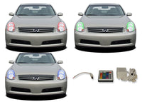 Infiniti G35 Sedan V.3 Fusion Color Change LED Halo Headlight Kit 2005-2006