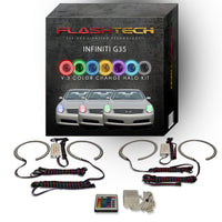 Infiniti G35 Sedan V.3 Fusion Color Change LED Halo Headlight Kit 2005-2006