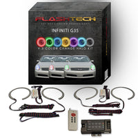 Infiniti G35 Sedan V.3 Fusion Color Change LED Halo Headlight Kit 2005-2006