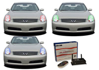 Infiniti G35 Sedan V.3 Fusion Color Change LED Halo Headlight Kit 2005-2006