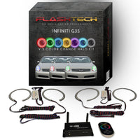 Infiniti G35 Sedan V.3 Fusion Color Change LED Halo Headlight Kit 2005-2006