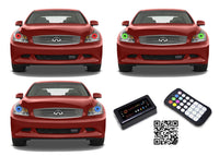 Infiniti G35 Sedan V.3 Fusion Color Change LED Halo Headlight Kit 2007-2009