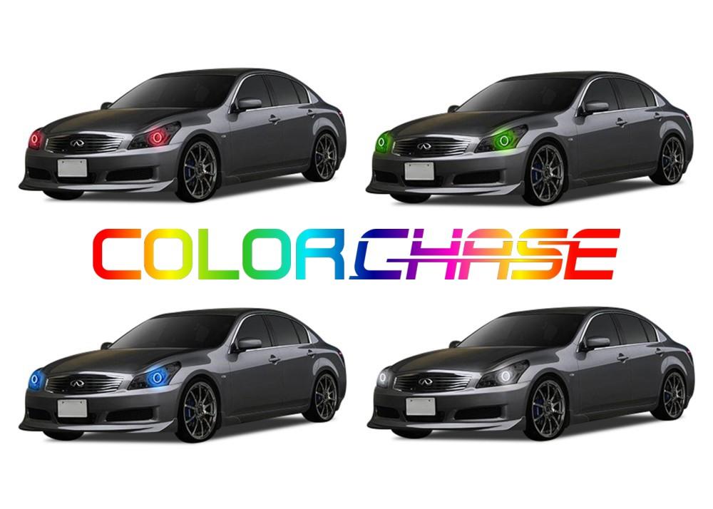 Infiniti G37 Sedan ColorChase LED Halo Headlight Kit 2007-2009