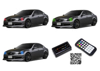 Infiniti G37 Sedan V.3 Fusion Color Change LED Halo Headlight Kit 2007-2009