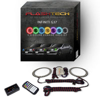 Infiniti G37 Sedan V.3 Fusion Color Change LED Halo Headlight Kit 2007-2009