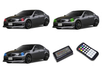Infiniti G37 Sedan V.3 Fusion Color Change LED Halo Headlight Kit 2007-2009