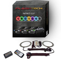 Infiniti G37 Sedan V.3 Fusion Color Change LED Halo Headlight Kit 2007-2009