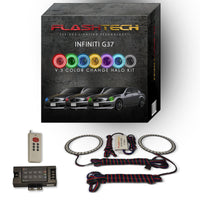 Infiniti G37 Sedan V.3 Fusion Color Change LED Halo Headlight Kit 2007-2009