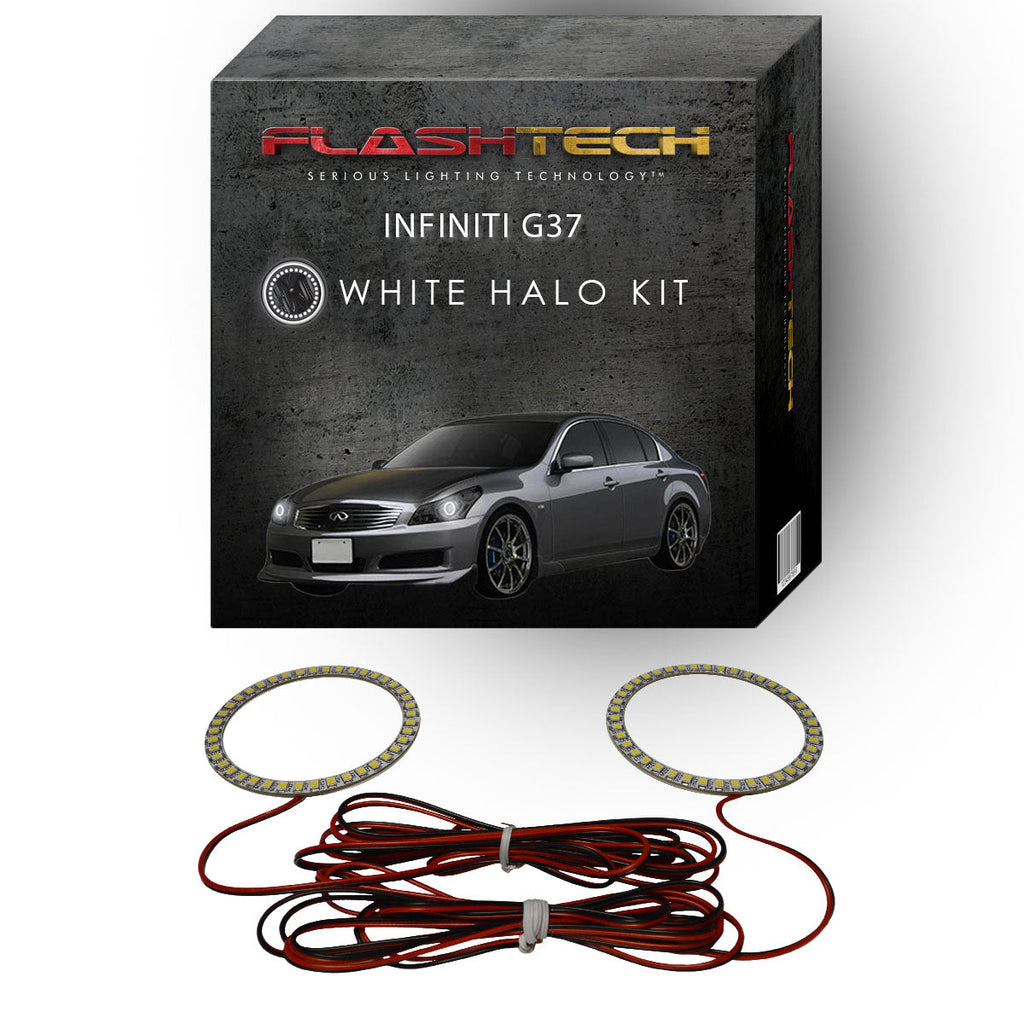 Infiniti G37 Sedan White LED Halo Headlight Kit 2007-2009