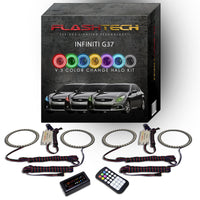 Infiniti G37 Sedan V.3 Fusion Color Change LED Halo Headlight Kit 2010-2013