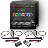 Infiniti G37 Sedan V.3 Fusion Color Change LED Halo Headlight Kit 2010-2013