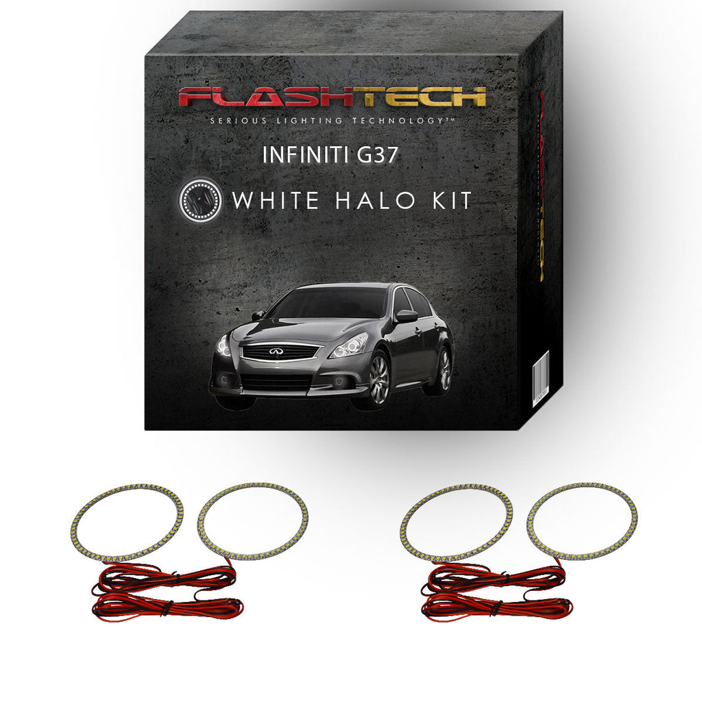 Infiniti G37 Sedan White LED Halo Headlight Kit 2010-2013