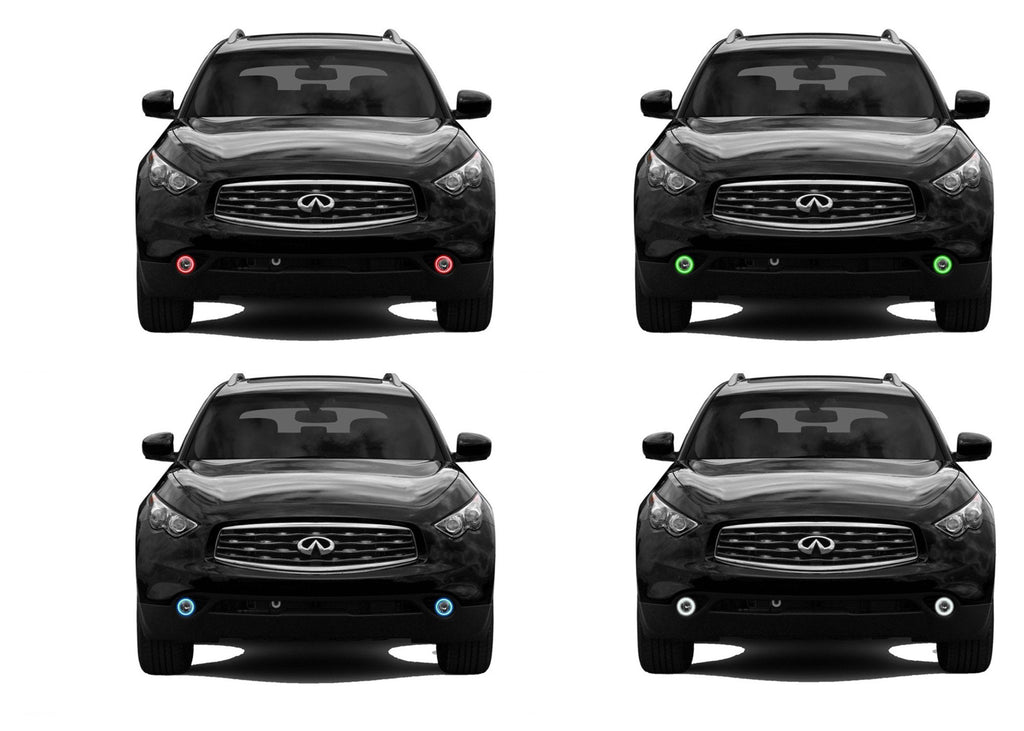Infiniti FX50 V.3 Fusion Color Change LED Halo Fog Light Kit 2009-2012