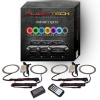 Infiniti QX70 V.3 Fusion Color Change LED Halo Headlight Kit 2013-2017