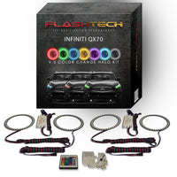 Infiniti QX70 V.3 Fusion Color Change LED Halo Headlight Kit 2013-2017