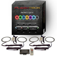 Infiniti QX70 V.3 Fusion Color Change LED Halo Headlight Kit 2013-2017