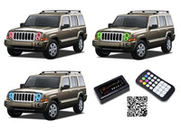 Jeep Commander V.3 Fusion Color Change LED Halo Headlight Kit 2006-2010