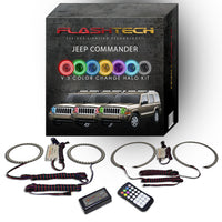 Jeep Commander V.3 Fusion Color Change LED Halo Headlight Kit 2006-2010