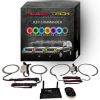Jeep Commander V.3 Fusion Color Change LED Halo Headlight Kit 2006-2010