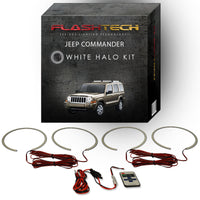 Jeep Commander White LED Halo Headlight Kit 2006-2010
