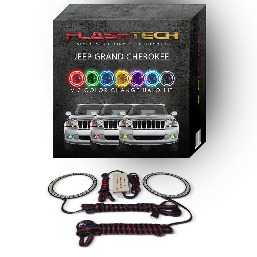 Jeep Grand Cherokee V.3 Fusion Color Change LED Halo Fog Light Kit 2005-2010
