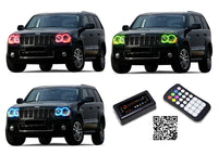 Jeep Grand Cherokee V.3 Fusion Color Change LED Halo Headlight Kit 2005-2010