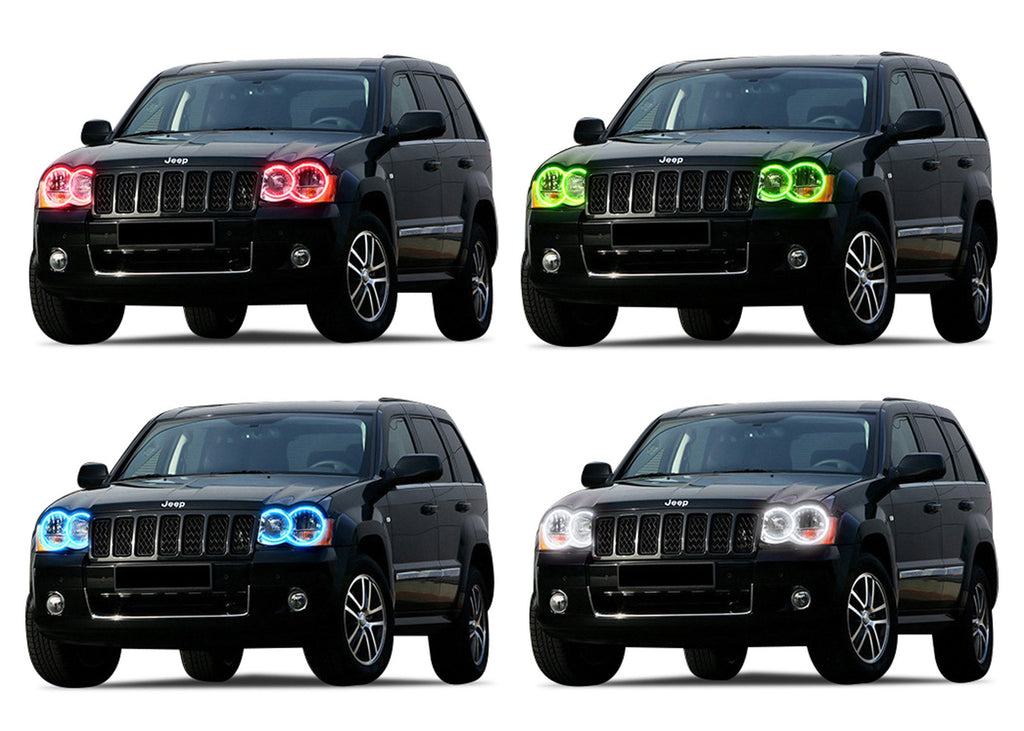 Jeep Grand Cherokee V.3 Fusion Color Change Headlight & LED Halo Fog Light Kit 2005-2007