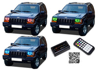 Jeep Grand Cherokee V.3 Fusion Color Change LED Halo Headlight Kit 1993-1998