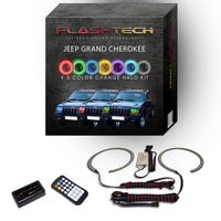 Jeep Grand Cherokee V.3 Fusion Color Change LED Halo Headlight Kit 1993-1998