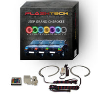 Jeep Grand Cherokee V.3 Fusion Color Change LED Halo Headlight Kit 1993-1998