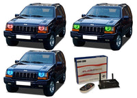 Jeep Grand Cherokee V.3 Fusion Color Change LED Halo Headlight Kit 1993-1998