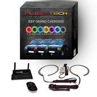 Jeep Grand Cherokee V.3 Fusion Color Change LED Halo Headlight Kit 1993-1998