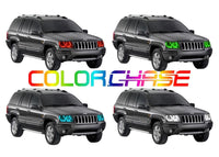 Jeep Grand Cherokee Square ColorChase LED Halo Headlight Kit 1999-2004