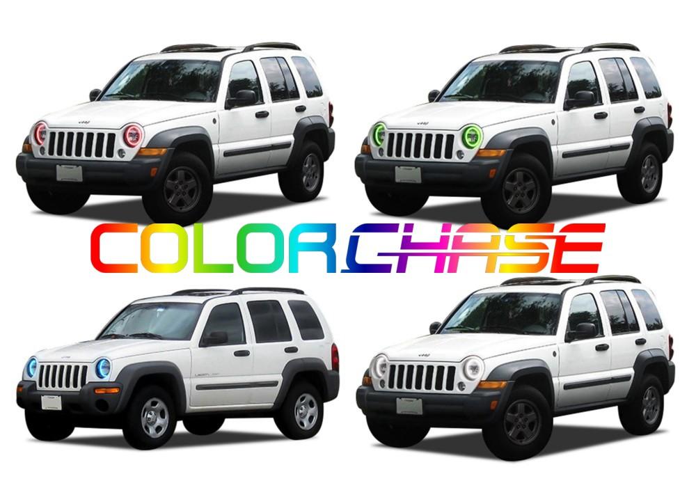 Jeep Liberty ColorChase LED Halo Headlight Kit 2002-2007