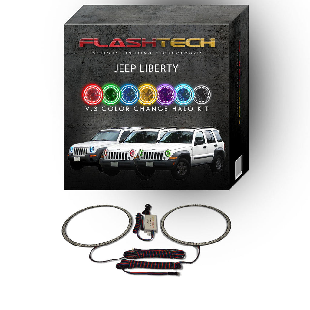 Jeep Liberty V.3 Fusion Color Change LED Halo Headlight Kit 2002-2007