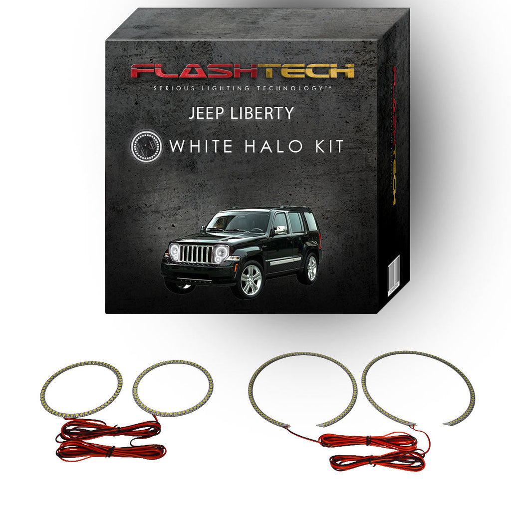 Jeep Liberty White LED Halo Headlight Kit 2008-2013