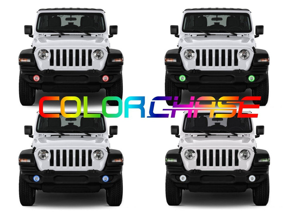Jeep Wrangler JL ColorChase LED Halo Fog Light Kit 2018-2019