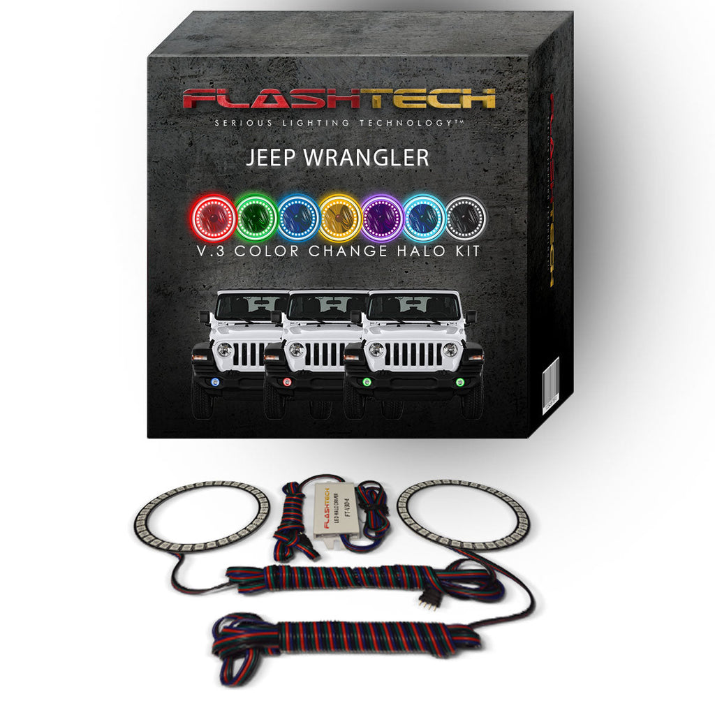Jeep Wrangler JL V.3 Fusion Color Change LED Halo Fog Light Kit 2018-2019