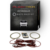 Jeep Wrangler JL White LED Halo Fog Light Kit 2018-2019