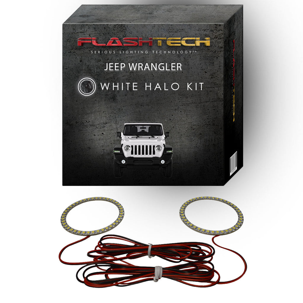 Jeep Wrangler JL White LED Halo Fog Light Kit 2018-2019